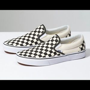 Slip on black and white checkered vans